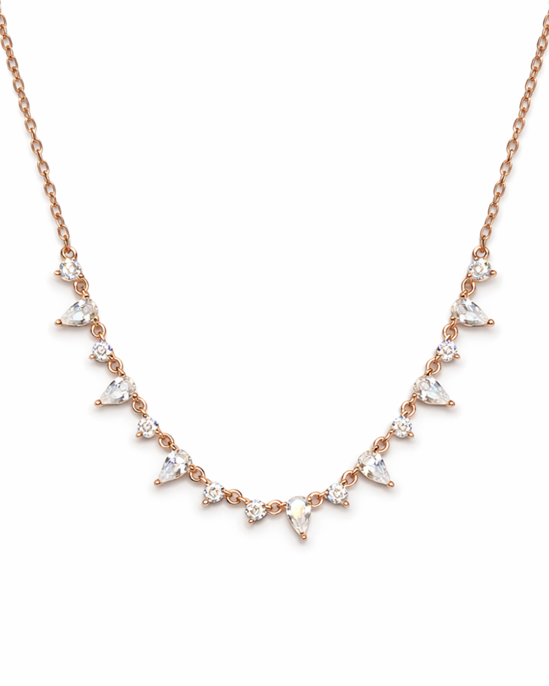 Delicate Trillion Rose Gold Necklace