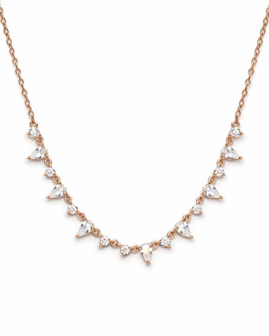 Delicate Trillion Rose Gold Necklace