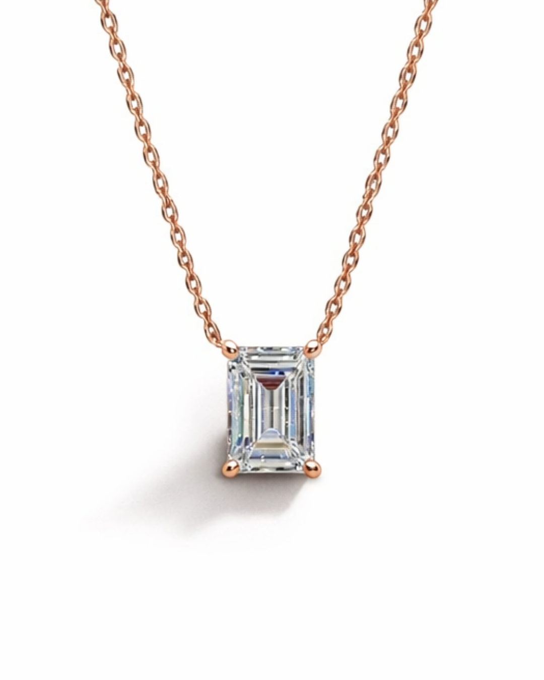 Classic Emerald Rose Gold Necklace