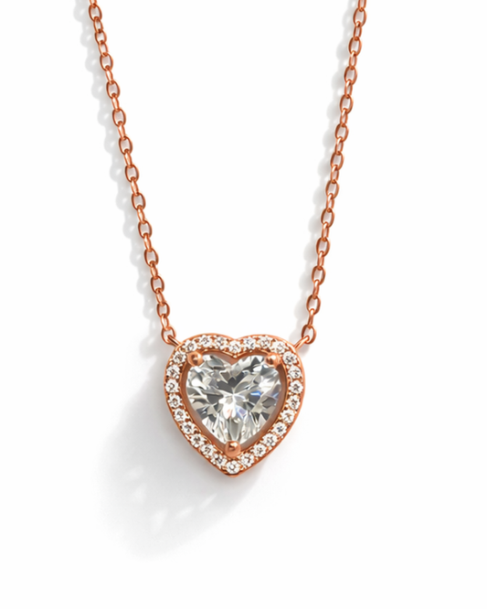 Dreamy Heart Rose Gold Necklace