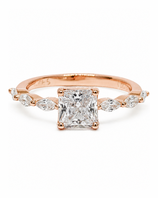 Princess Marquee Rose Gold Ring