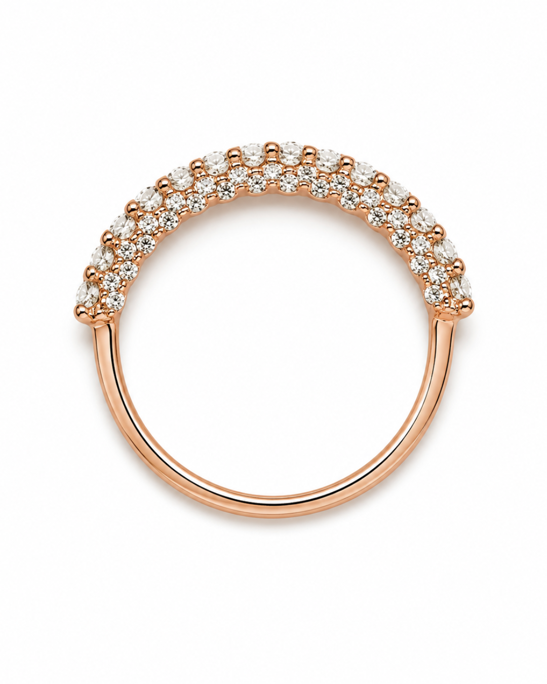 Emerald  cluster Rose Gold Band