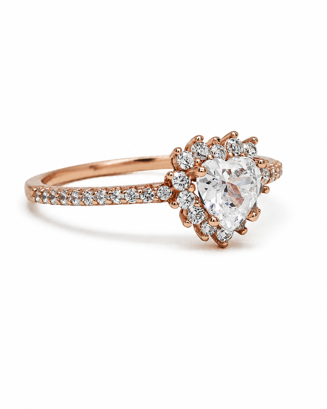 Love Heart Rose Gold Ring