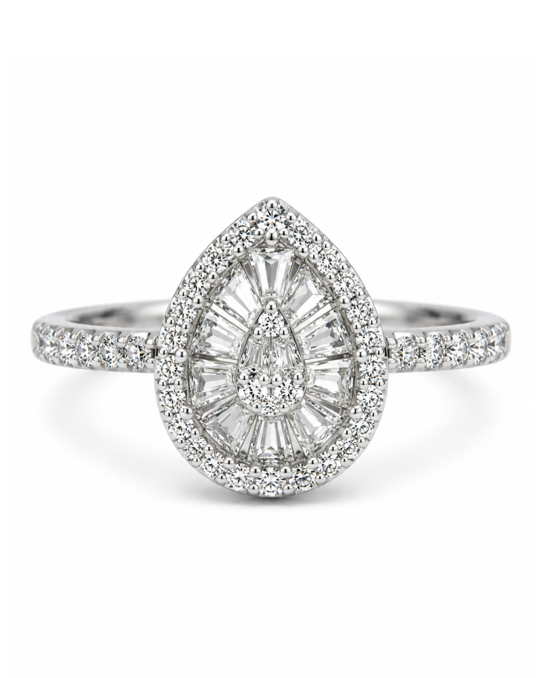 Tear Pear Silver Ring