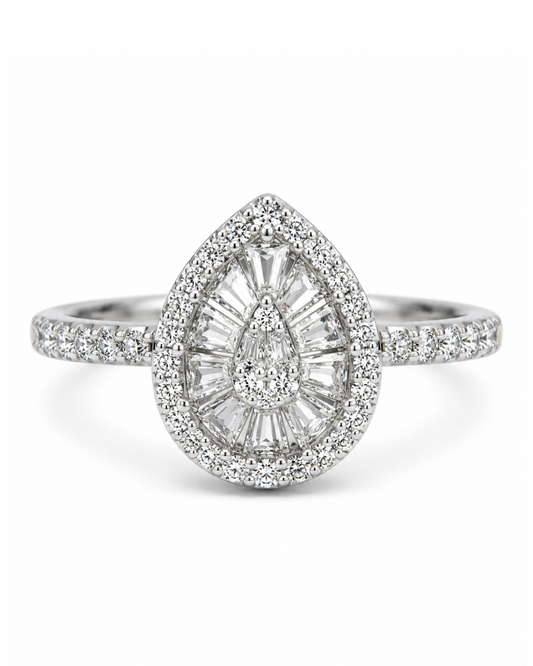 Tear Pear Silver Ring