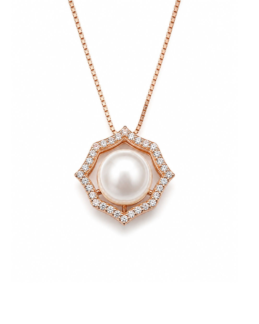 Ava Pearl Rose Gold Necklace