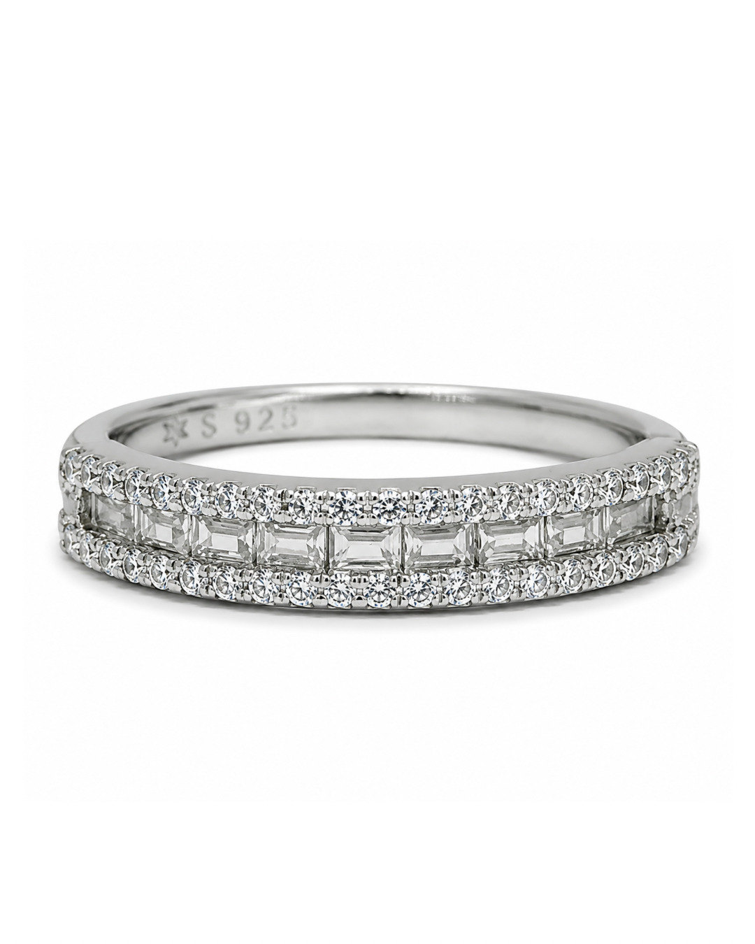 Baguette Princess Silver Band