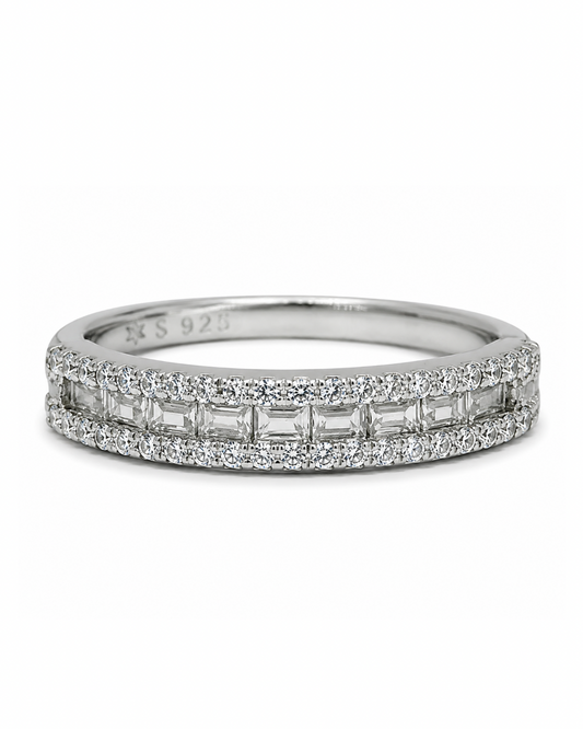 Baguette Princess Silver Band