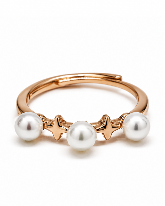 Voylla Pearl Rose Gold Ring