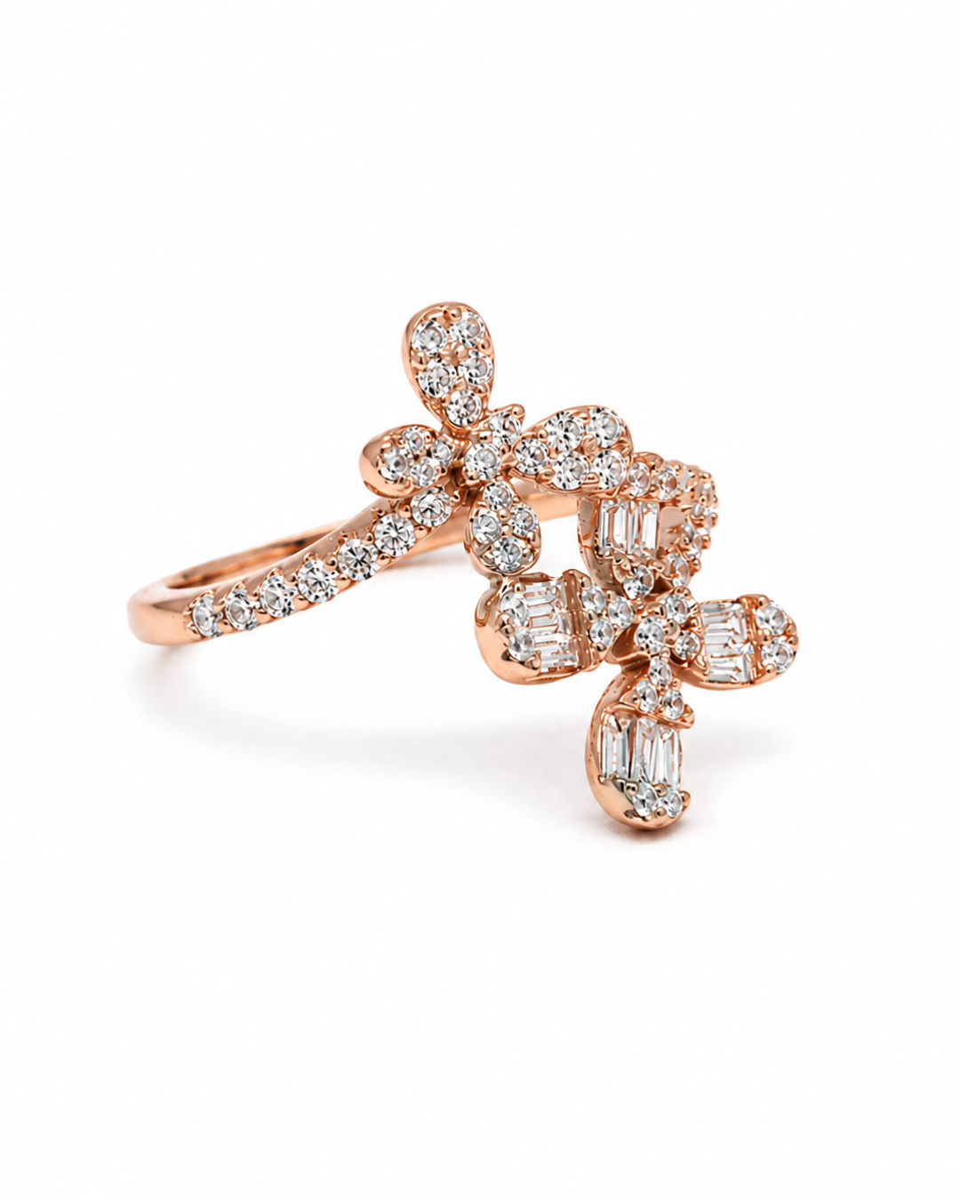 Dual Flower Rose Gold Ring
