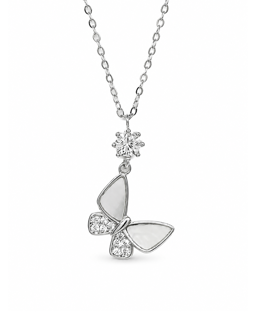 Butterfly Solitaire Necklace