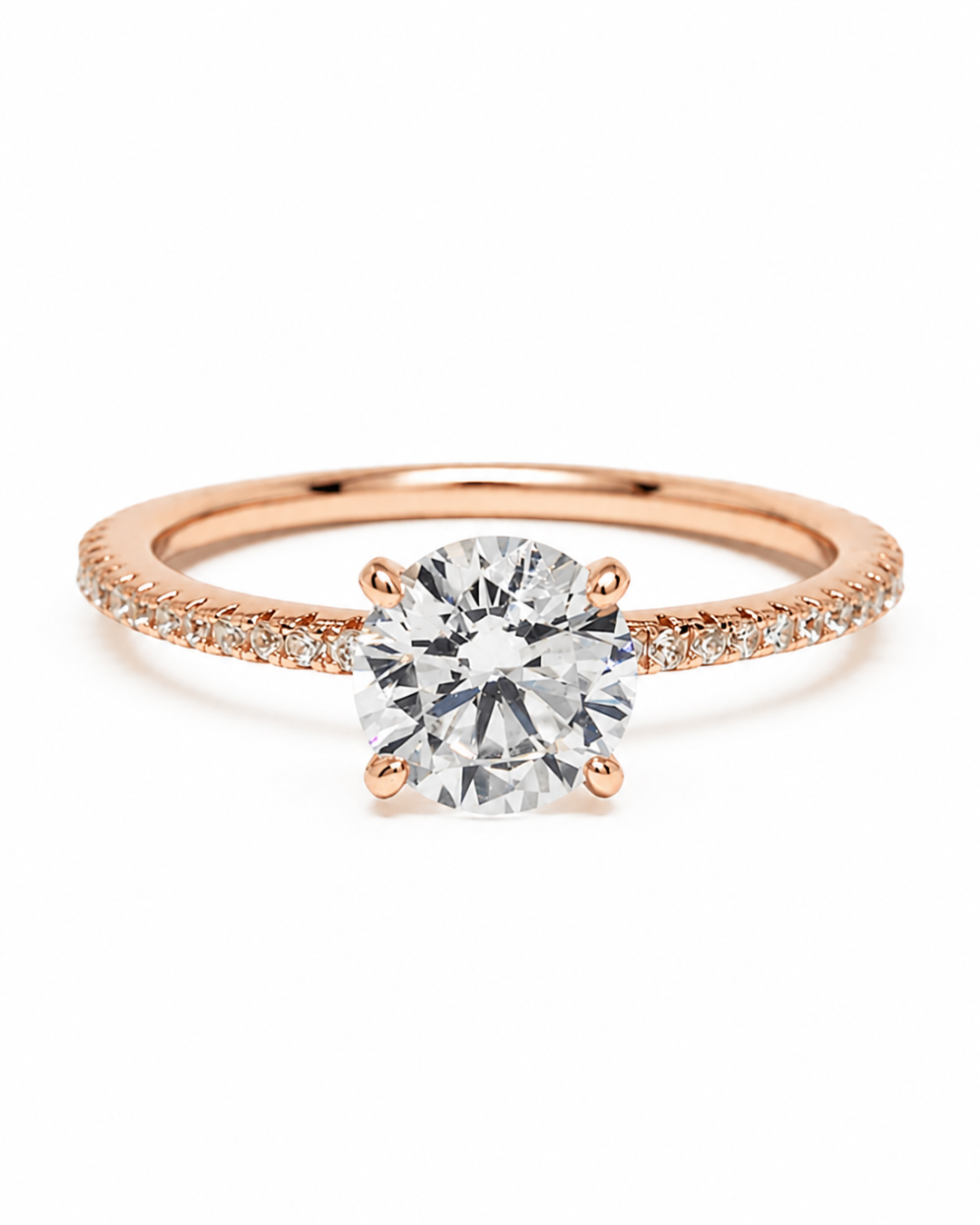 Halo Round Rose Gold Ring