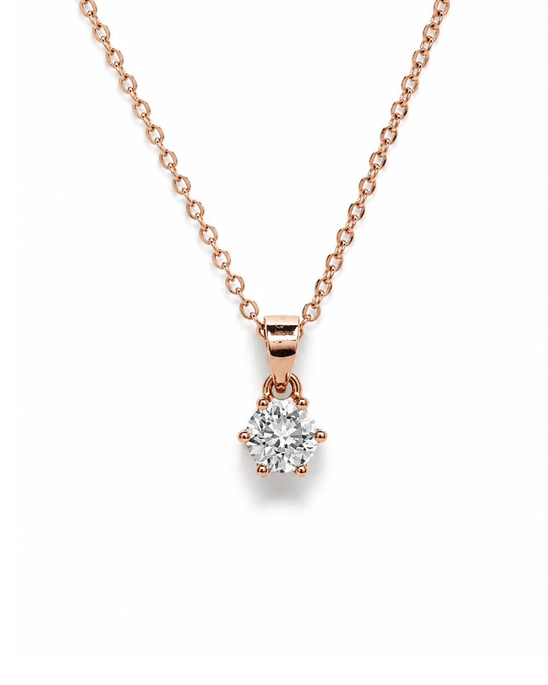 Round Scroll Rose Gold Necklace