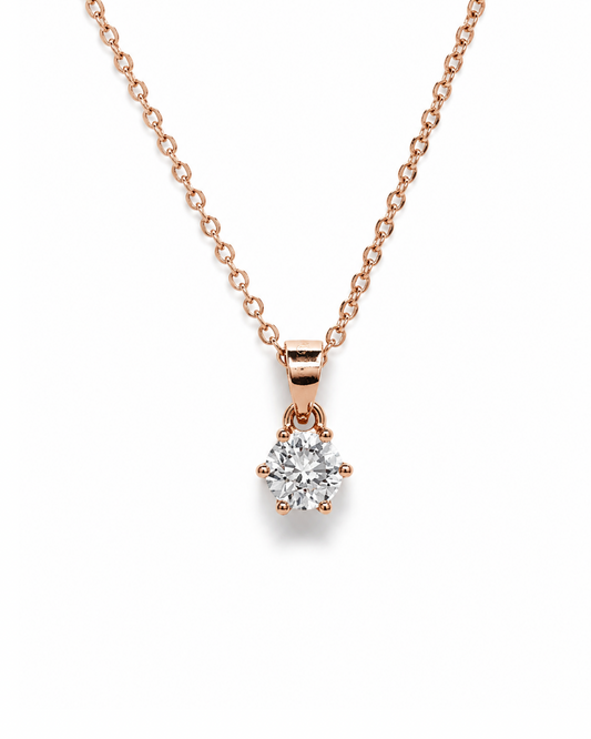 Round Scroll Rose Gold Necklace