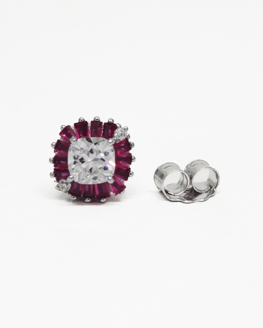 Petitie Ruby pink Silver Studs