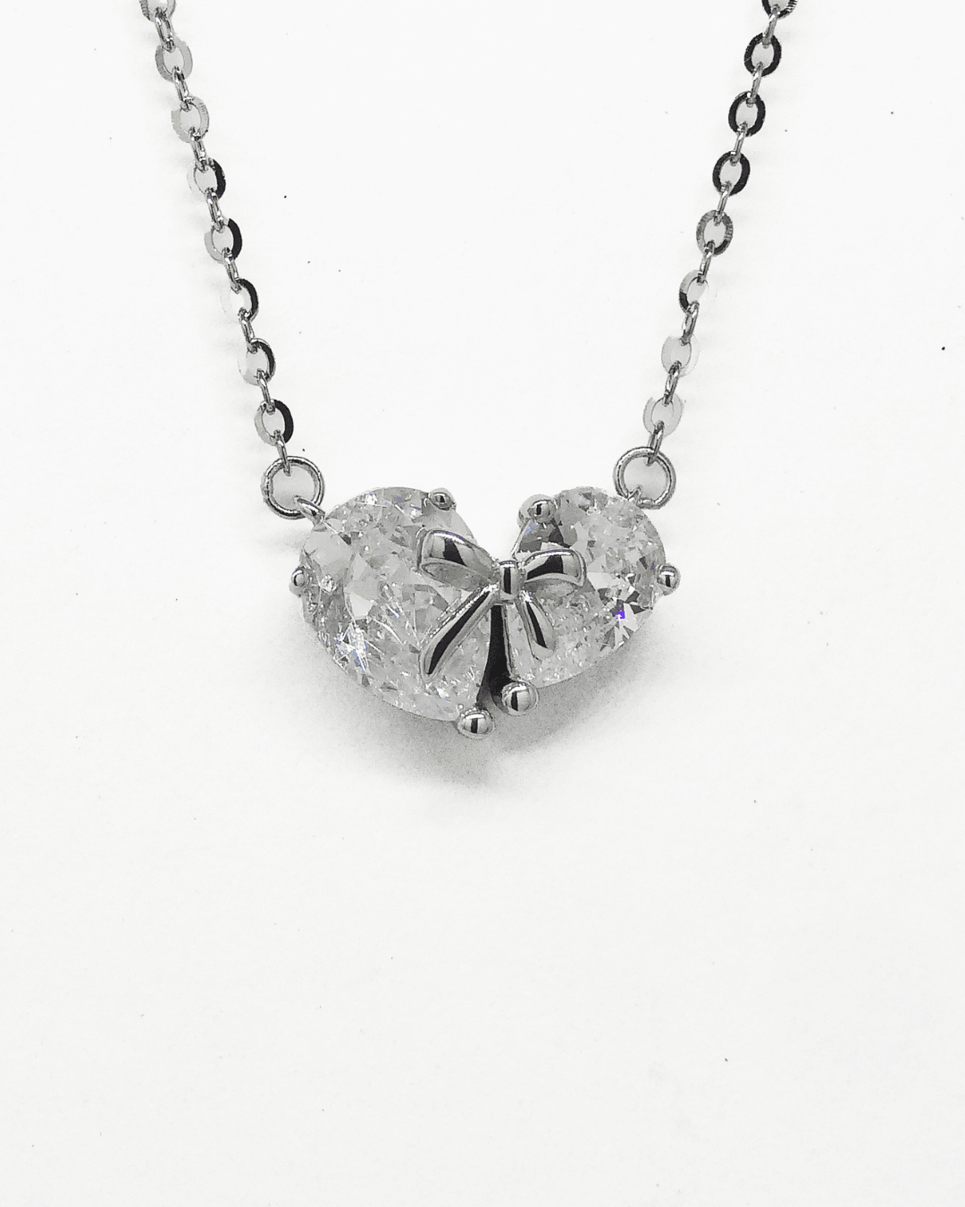 Twin Pear Bow Necklace