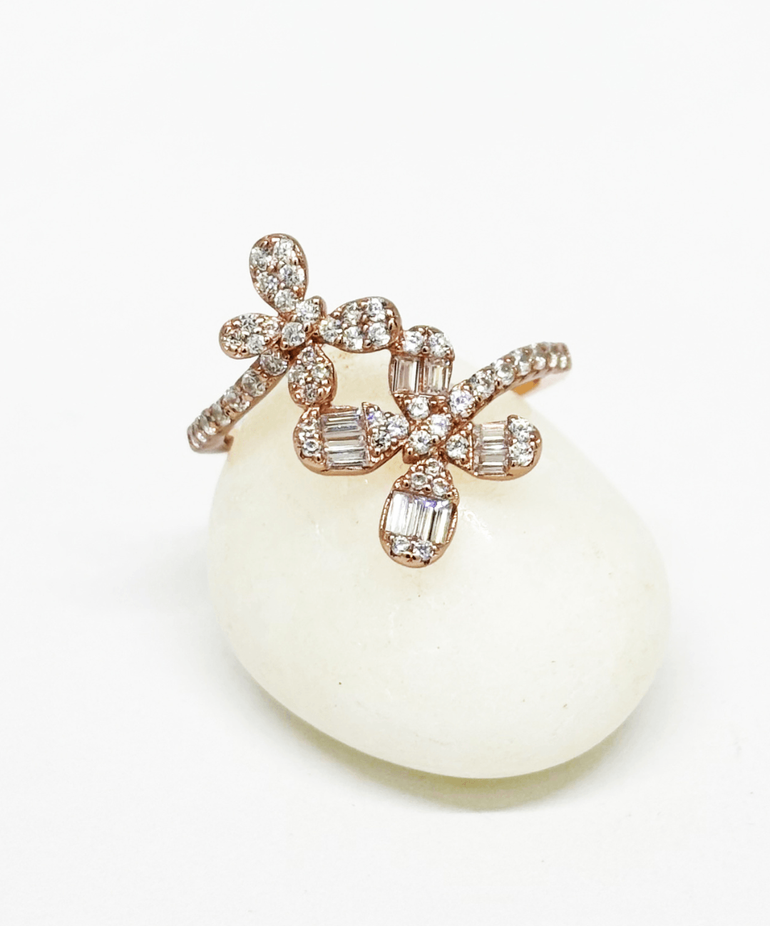 Dual Flower Rose Gold Ring