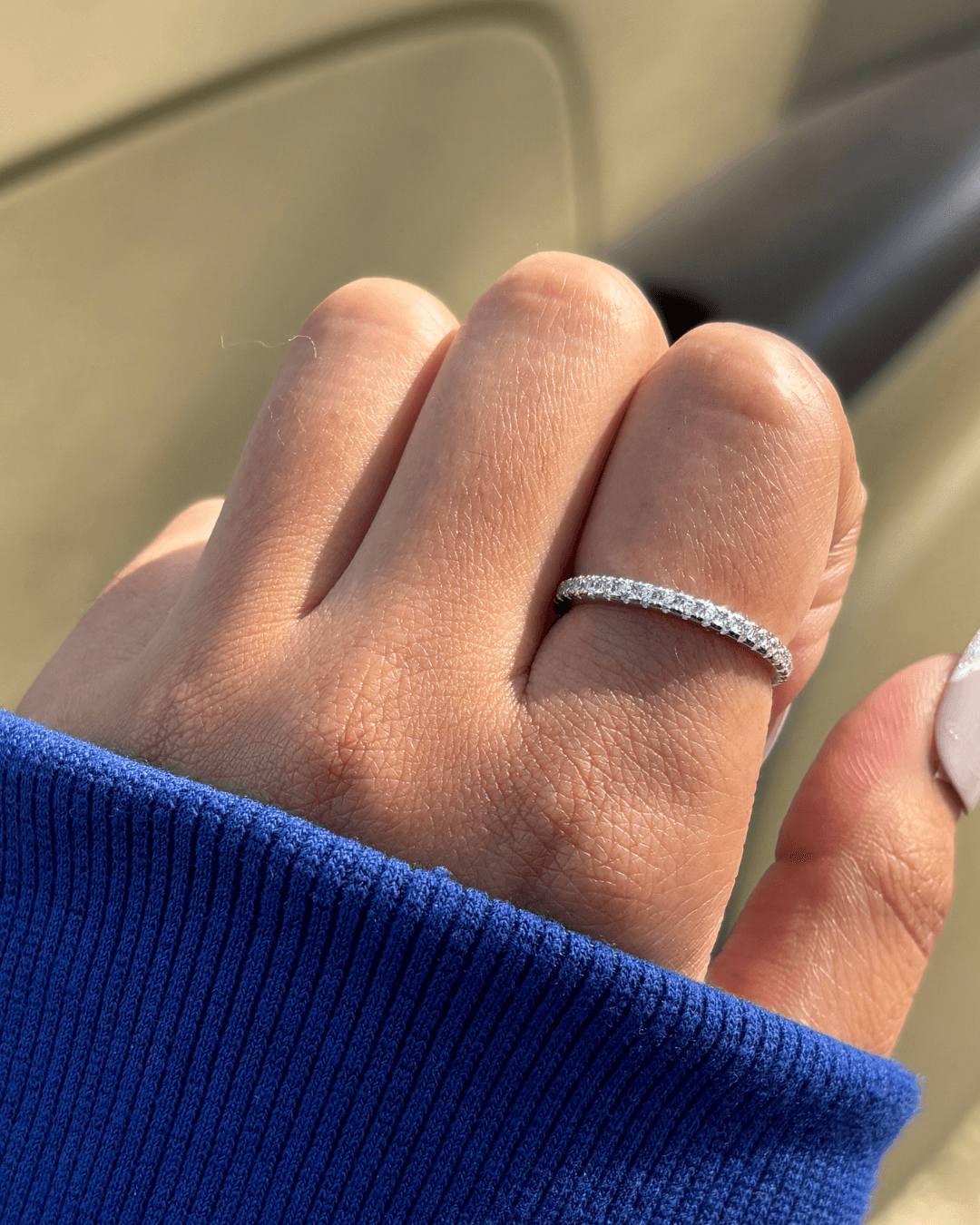 Sleek Eternity Silver Band