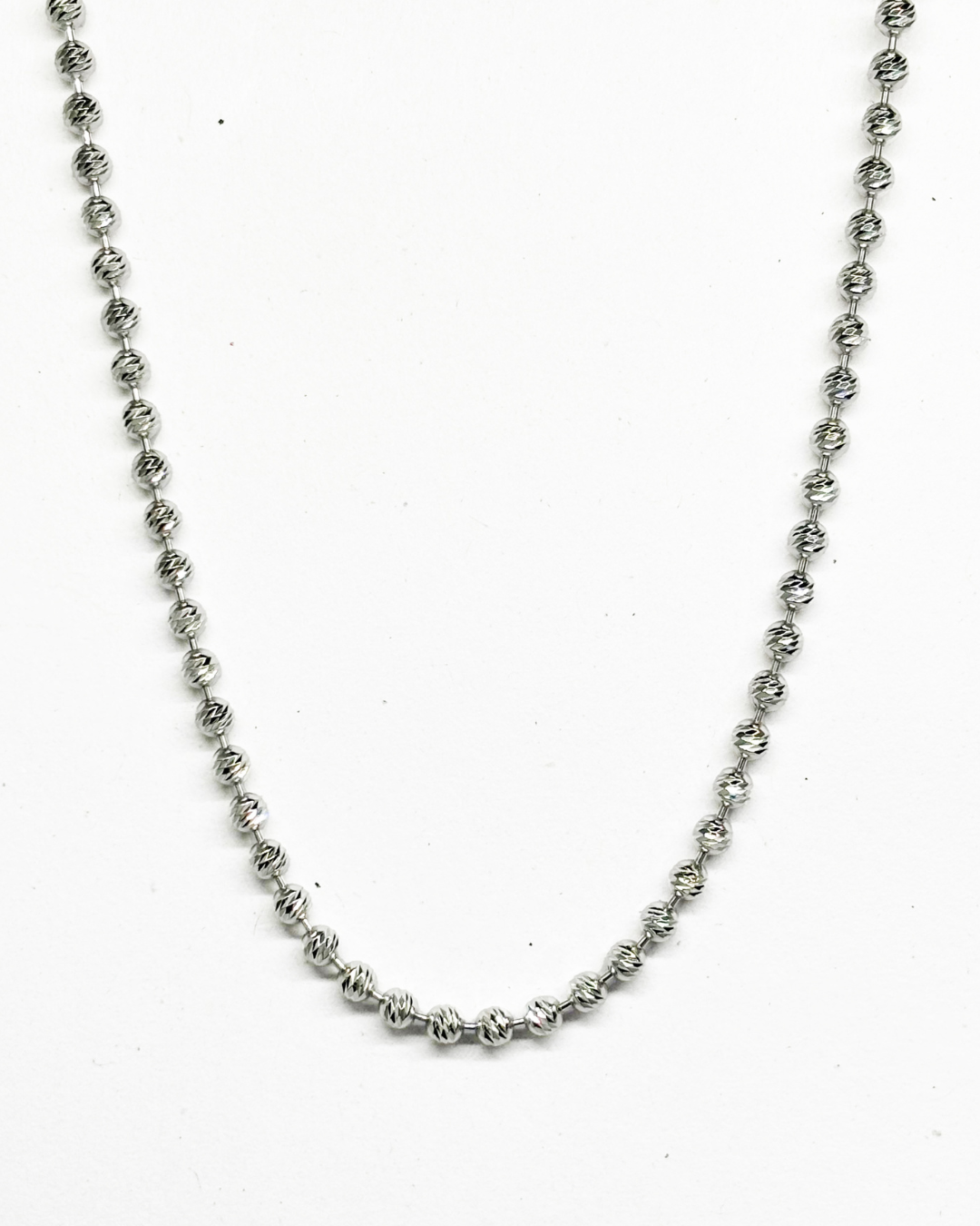 DIA Cut Ball Silver Chain
