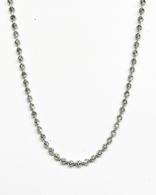 DIA Cut Ball Silver Chain