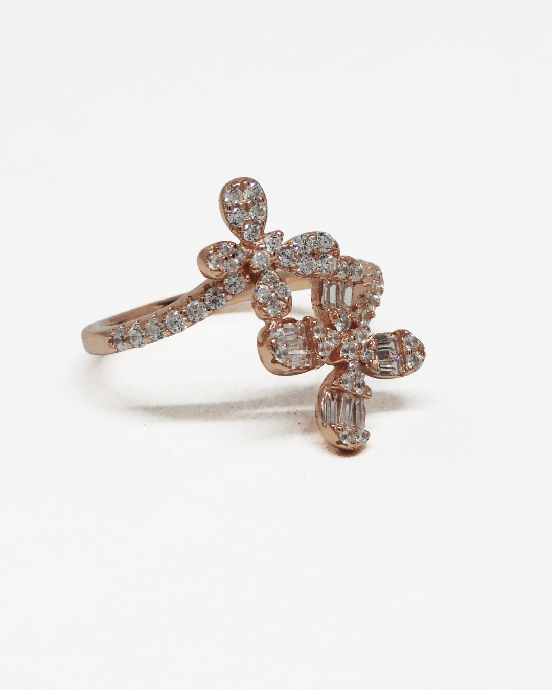 Dual Flower Rose Gold Ring