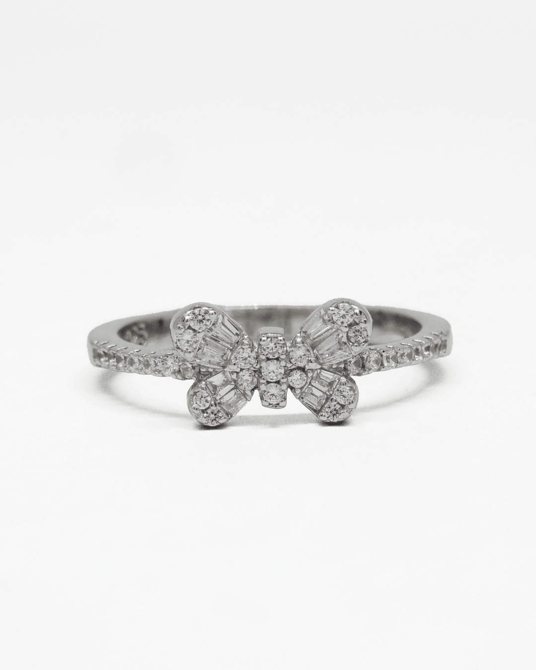 Lily Butterfly Silver Ring
