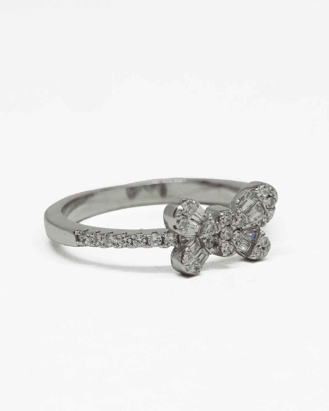 Lily Butterfly Silver Ring