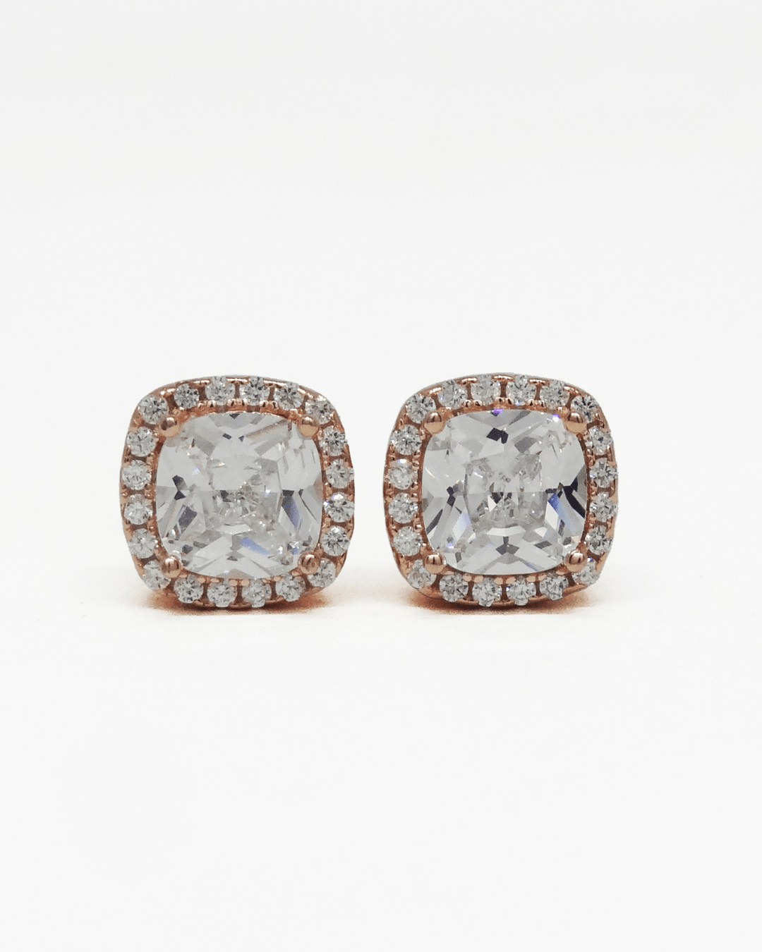 Halo Cushion Studs Earrings