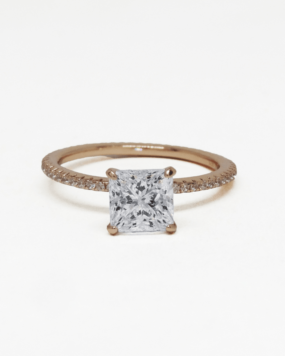 Halo Square Rose Gold Ring