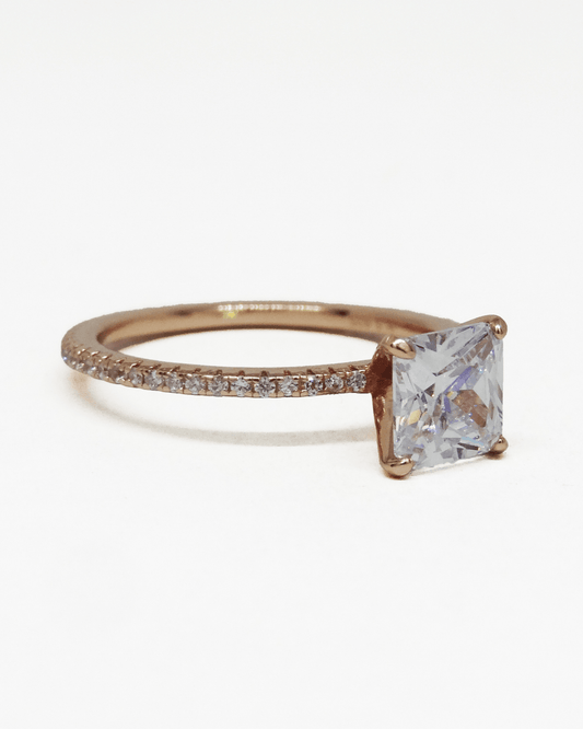 Halo Square Rose Gold Ring