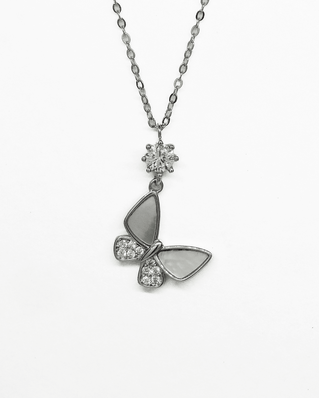 Butterfly Solitaire Necklace