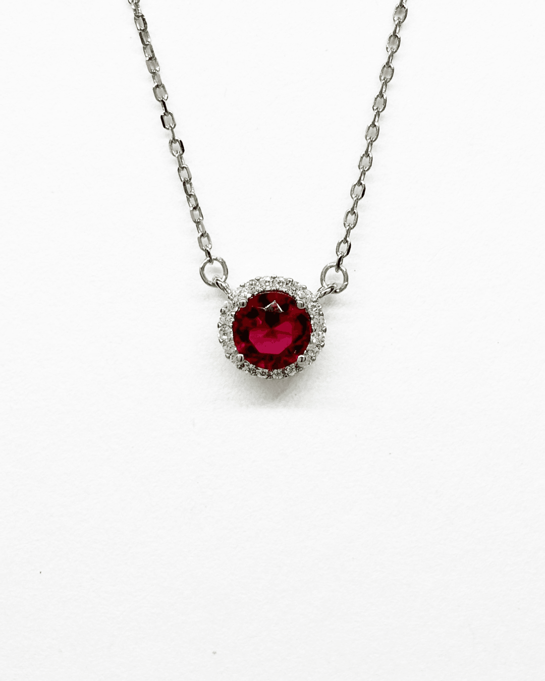 Garnet Red Silver necklace