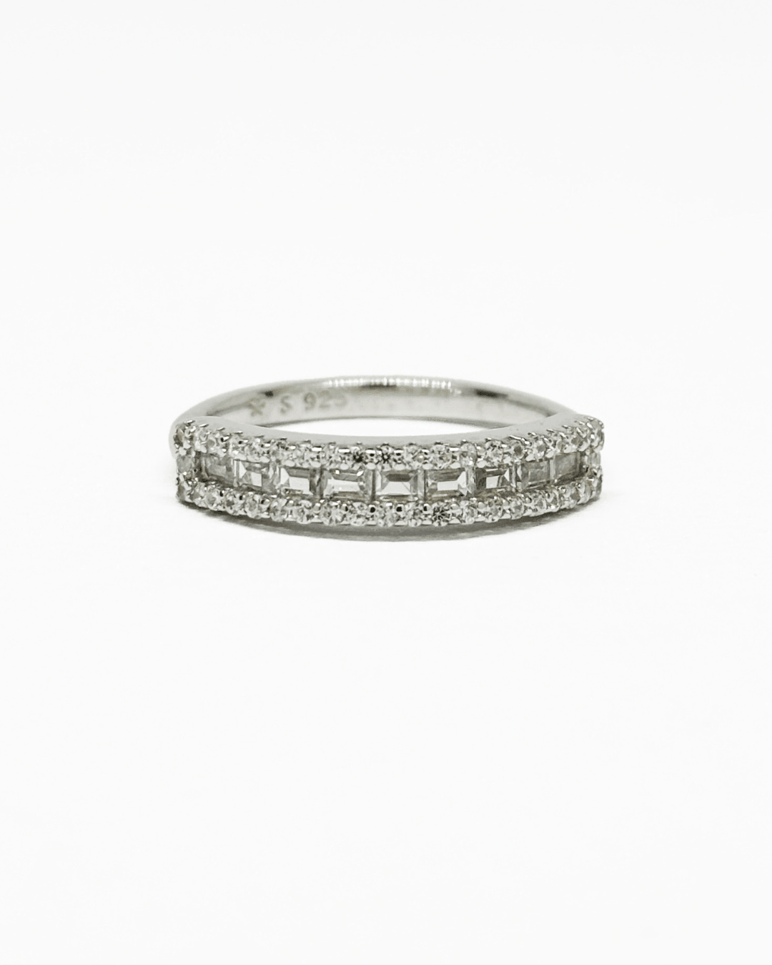 Baguette Princess Silver Band