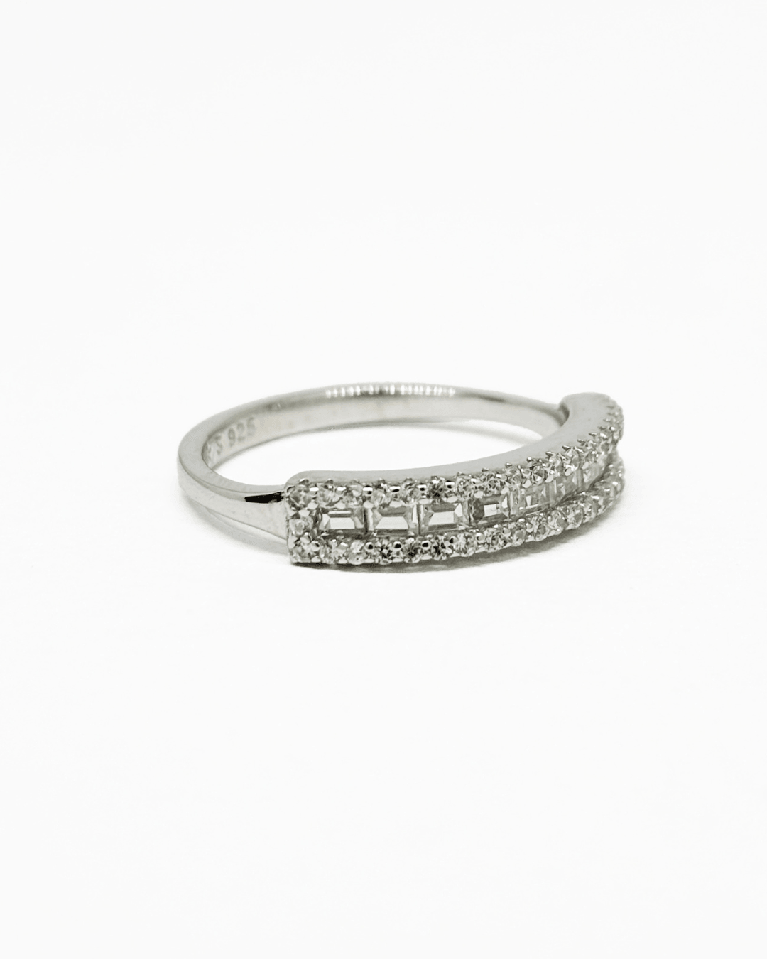 Baguette Princess Silver Band