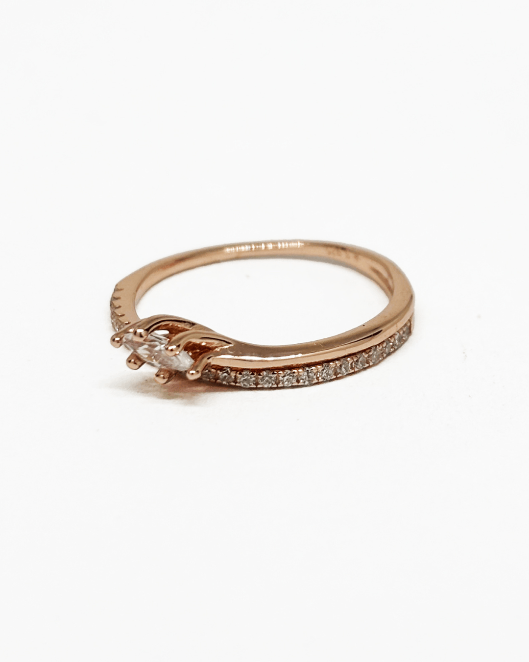 Pear Struck Rose Gold Ring