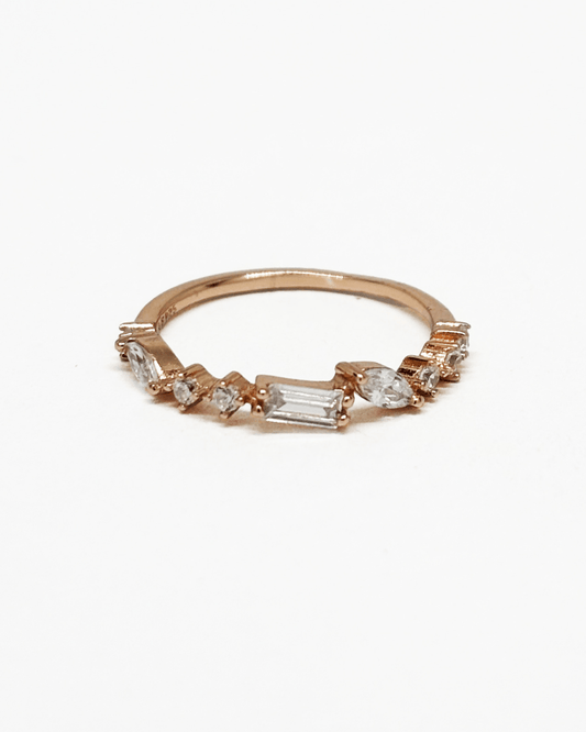 Luna Multistone Rose Gold Ring Band