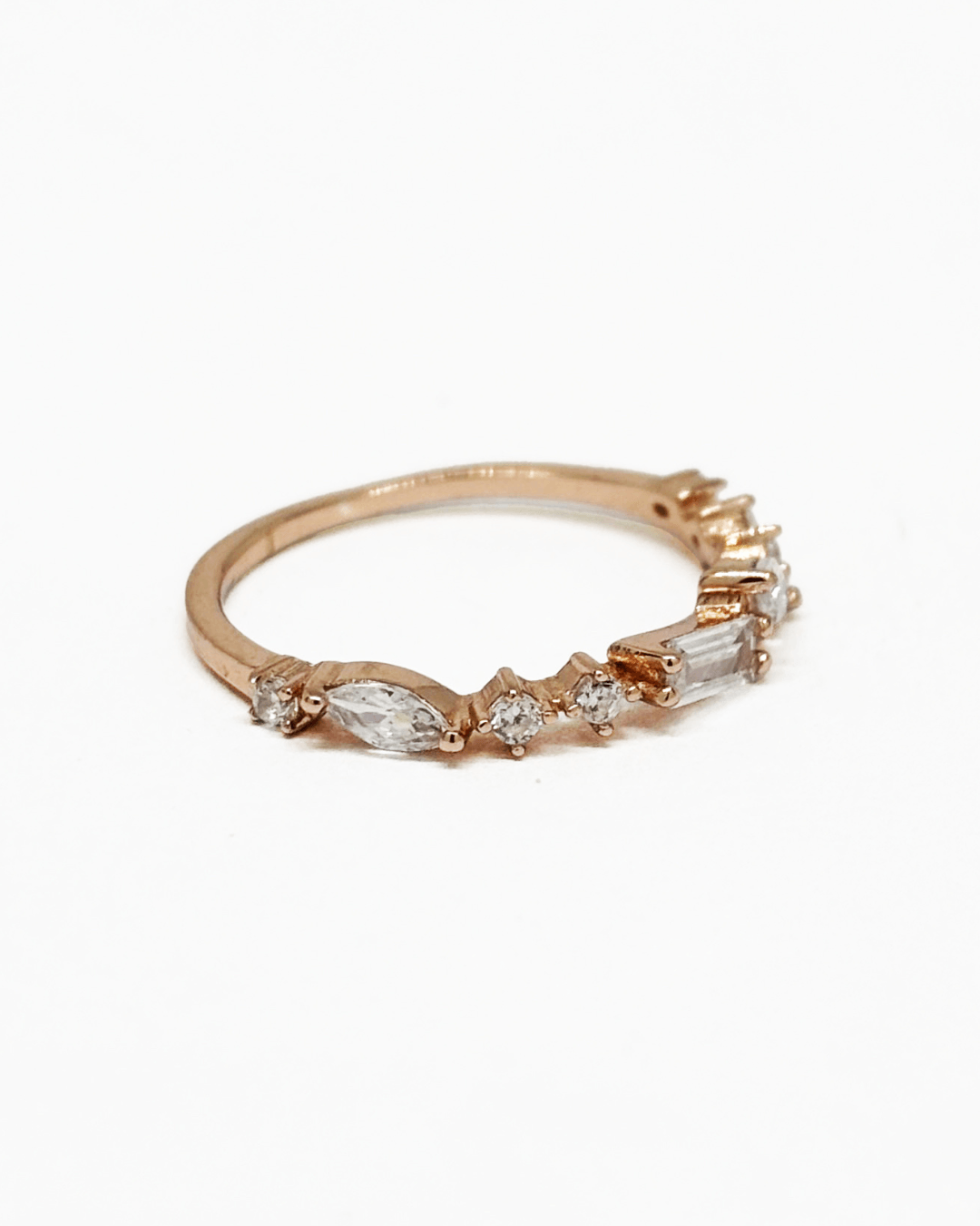 Luna Multistone Rose Gold Ring Band