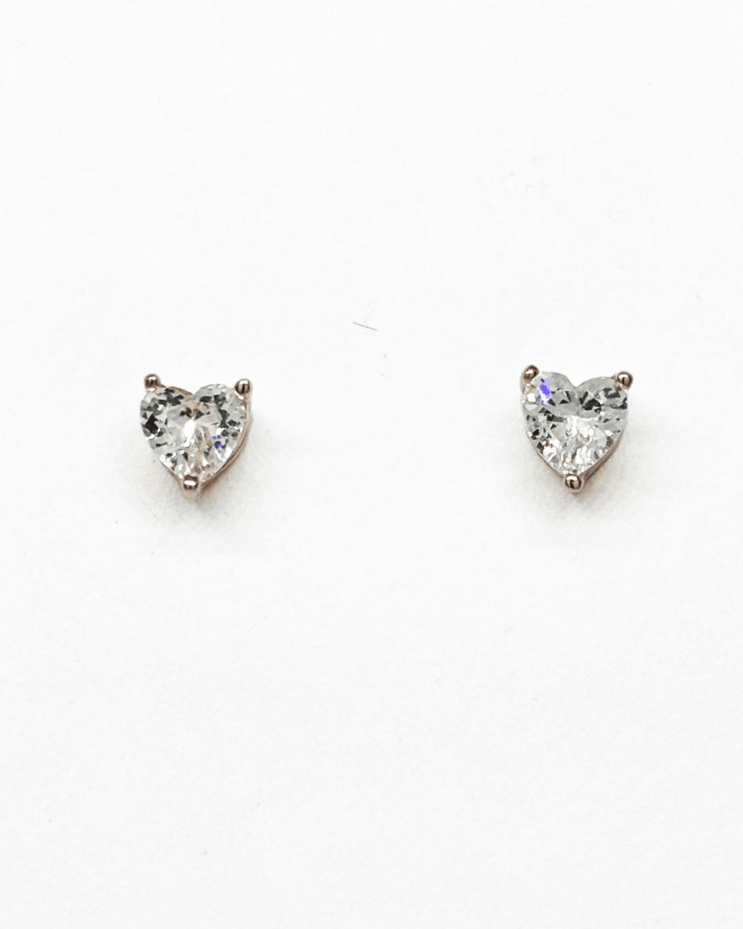 Minimal Heart Rose Gold Studs