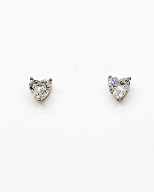 Minimal Heart Rose Gold Studs