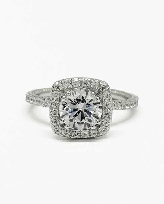 Vintage Halo Round Ring