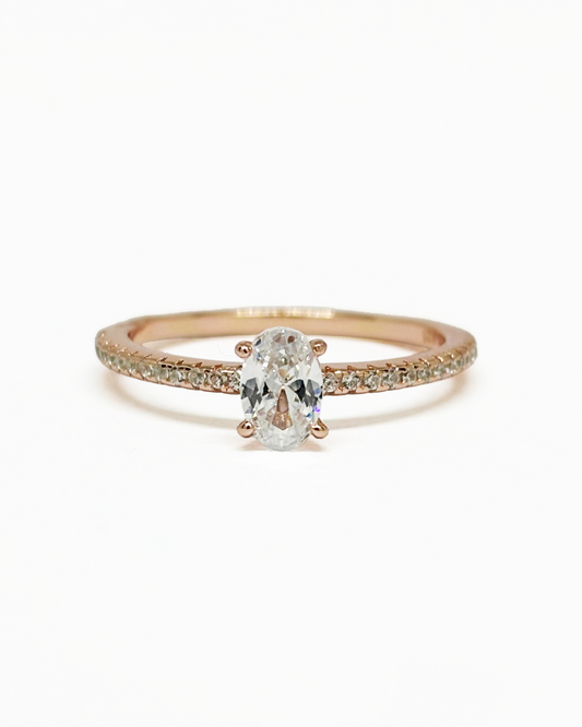 Dainty Oval Rose Gold Ring