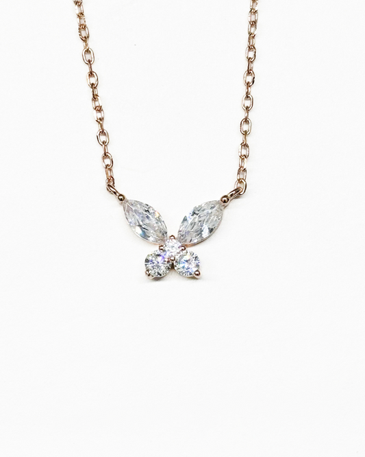 Butterfly Charm Rose Gold Necklace