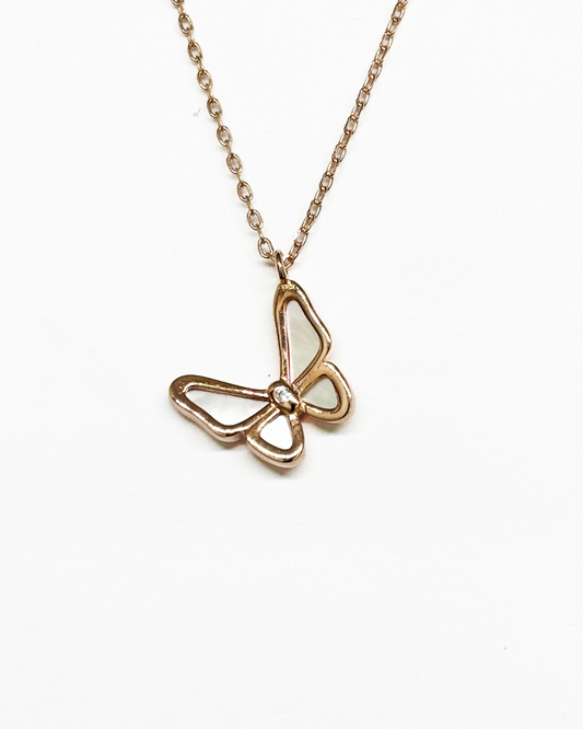 Rosey Butterfly Necklace