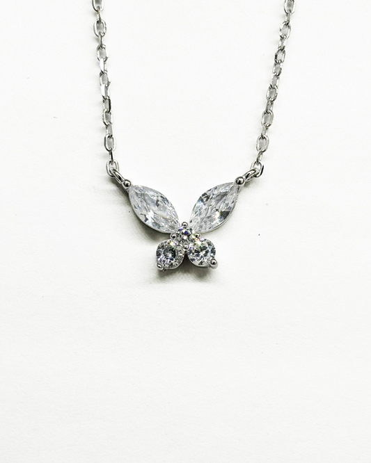Butterfly Charm Silver Necklace