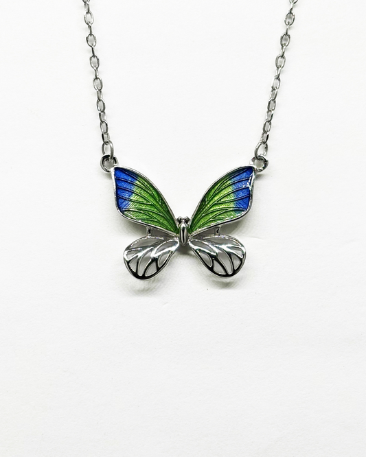 Whimsy Butterfly Silver Necklace