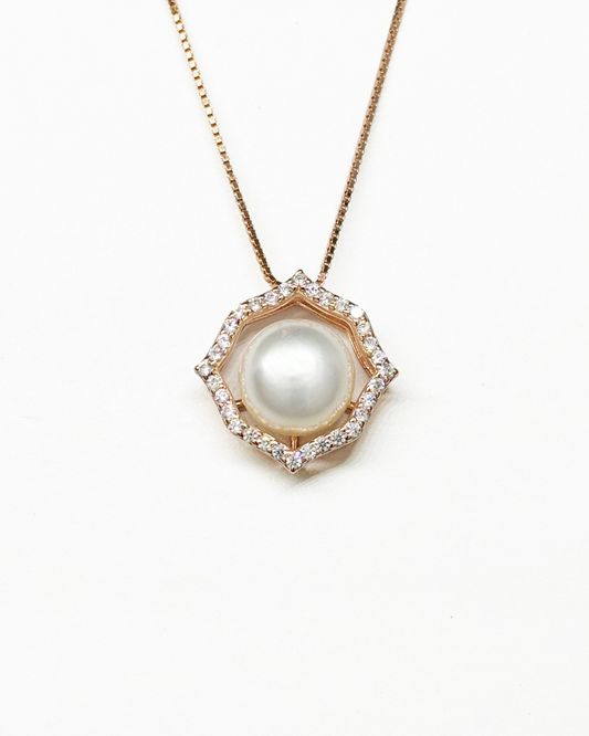 Ava Pearl Rose Gold Necklace