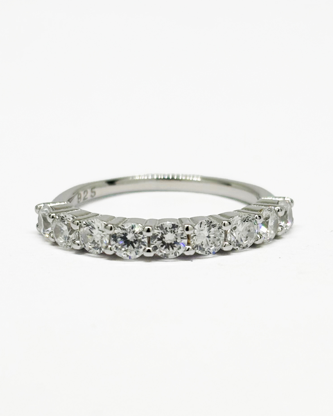 Classy Round Eternity Band Silver Ring