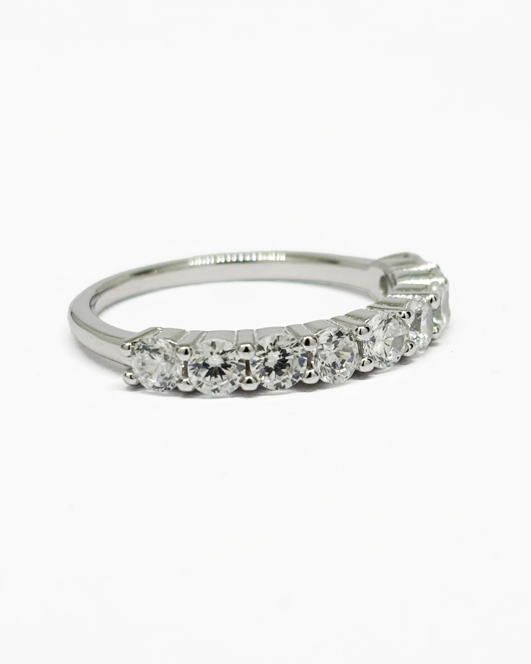 Classy Round Eternity Band Silver Ring