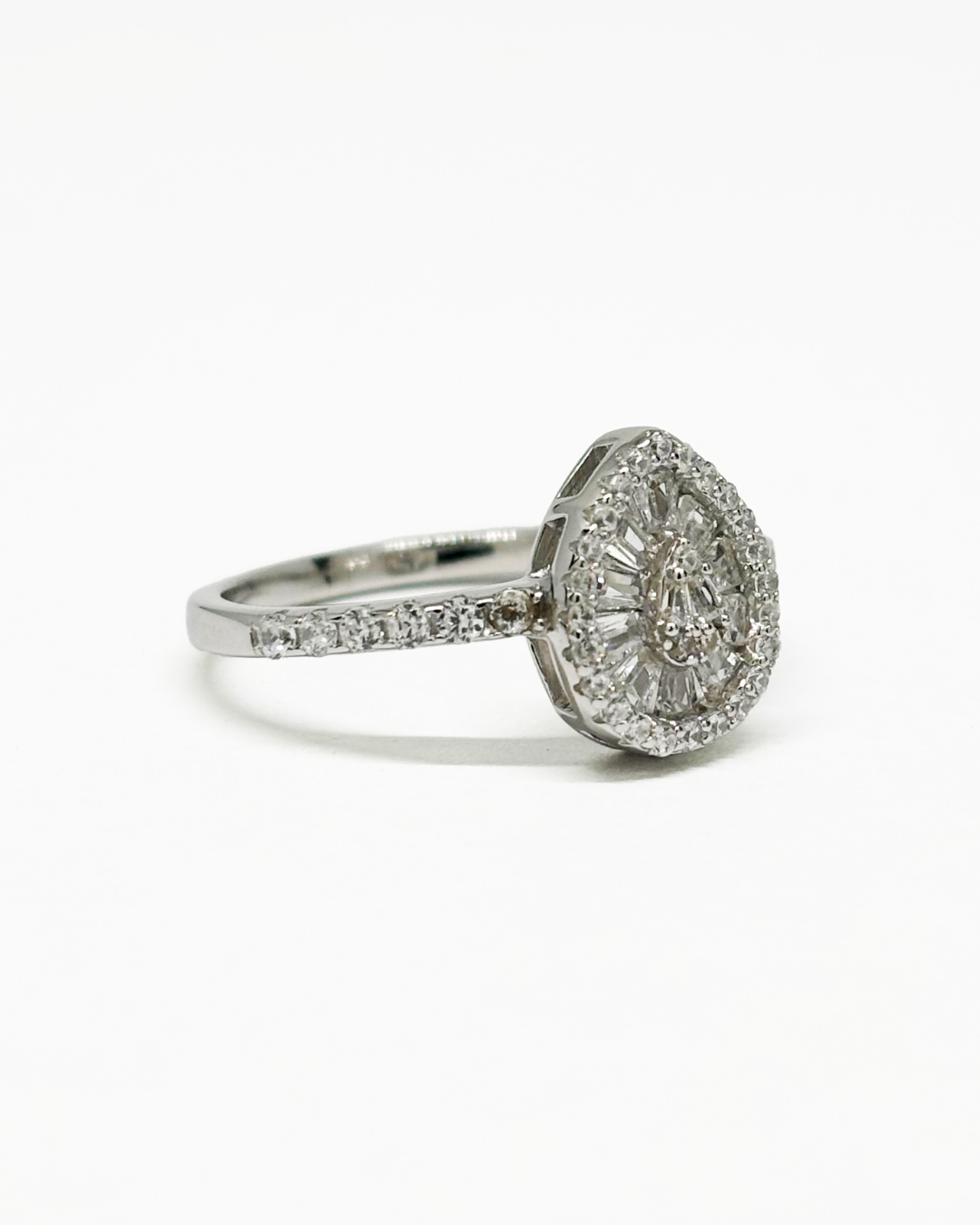 Tear Pear Silver Ring