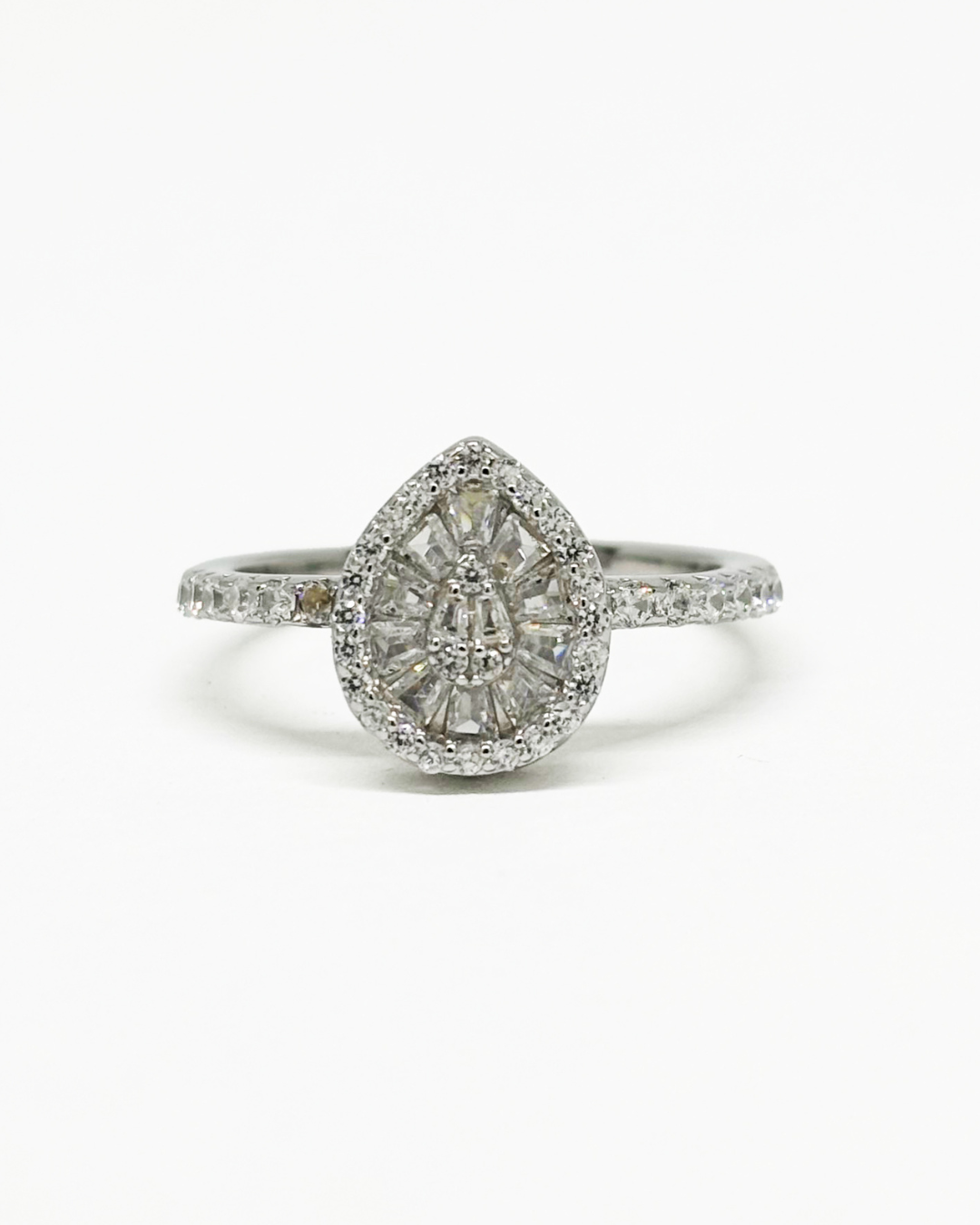 Tear Pear Silver Ring